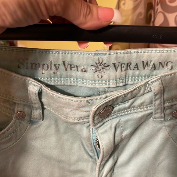 Woman’s Stonewashed Teal Simply Vera Vera Wang Jeans - Picture 3 of 3